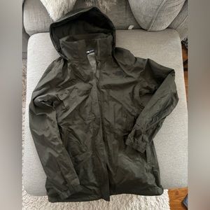 Womens Army Green Northface Rain Jacket